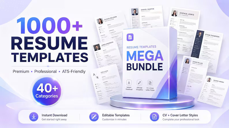 1000+ Premium Professional Resume Templates Bundle
