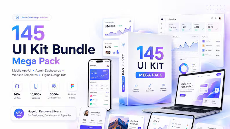145 UI Kit Bundle Mega Pack