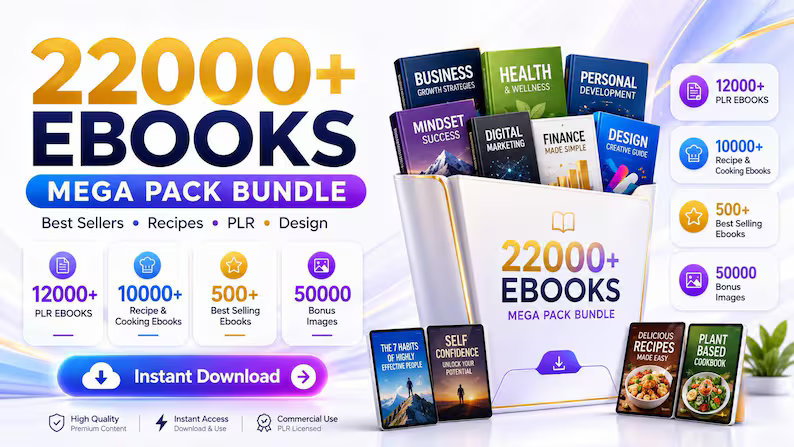 22000+ EBooks Mega Pack Bundle