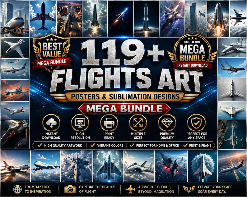 Aviation Wall Art Bundle 119 Airplane Aircraft Prints