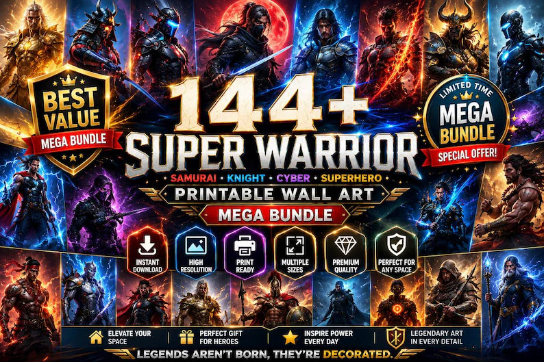 Epic Warrior Art Print Bundle